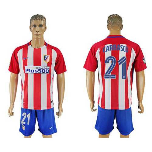 Atletico Madrid #21 Carrasco Home Soccer Club Jersey