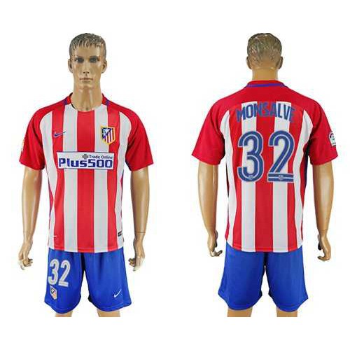Atletico Madrid #32 Monsalve Home Soccer Club Jersey