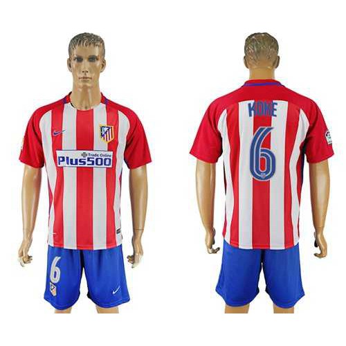 Atletico Madrid #6 Koke Home Soccer Club Jersey