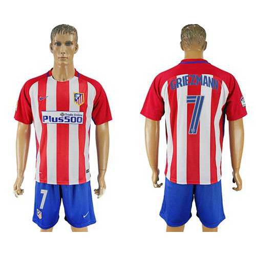 Atletico Madrid #7 Griezmann Home Soccer Club Jersey