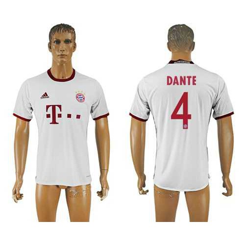 Bayern Munchen #4 Dante White Soccer Club Jersey