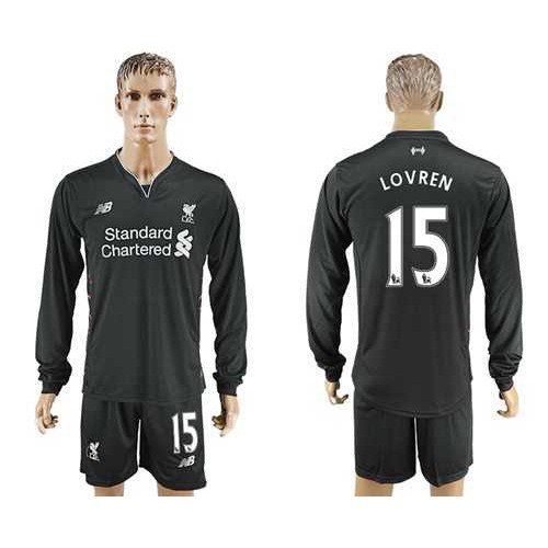 Liverpool #15 Lovren Away Long Sleeves Soccer Club Jersey