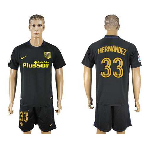 Atletico Madrid #33 Hernandez Away Soccer Club Jersey