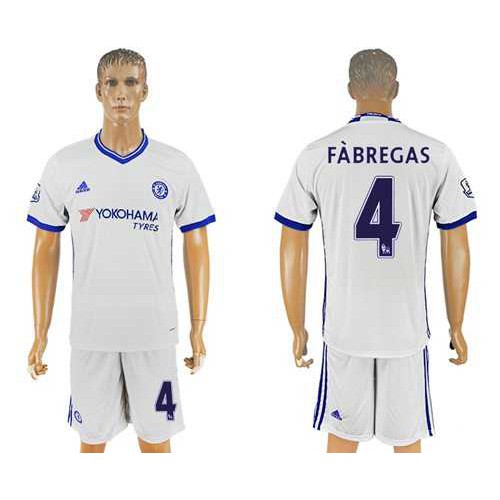 Chelsea #4 Fabregas White Soccer Club Jersey