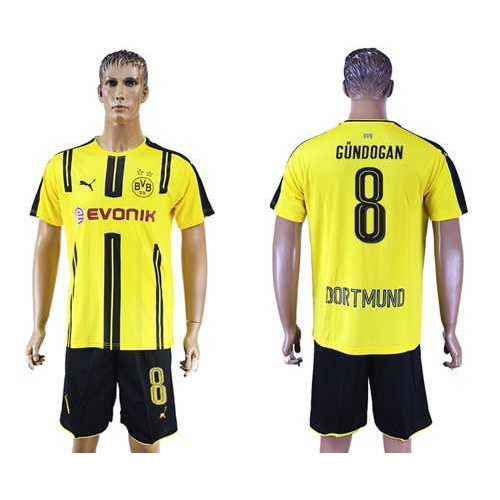 Dortmund #8 Gundogan Home Soccer Club Jersey