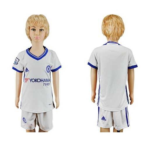 Chelsea Blank White Kid Soccer Club Jersey