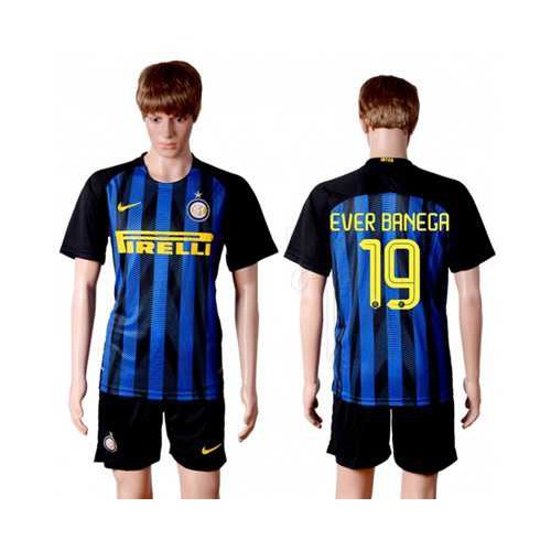 Inter Milan #19 Ever Banega Home Soccer Club Jersey