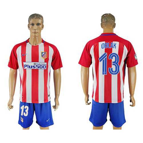 Atletico Madrid #13 Oblak Home Soccer Club Jersey