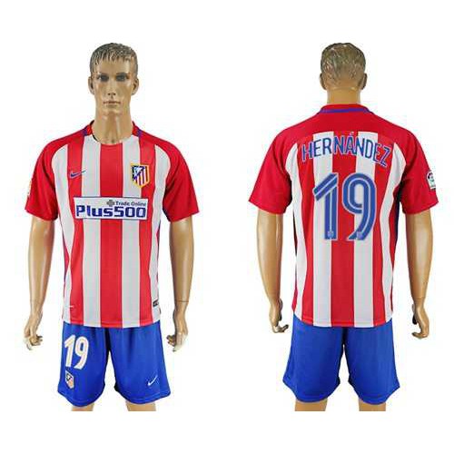Atletico Madrid #19 Hernandez Home Soccer Club Jersey