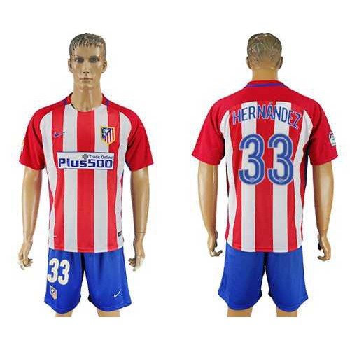 Atletico Madrid #33 Hernandez Home Soccer Club Jersey