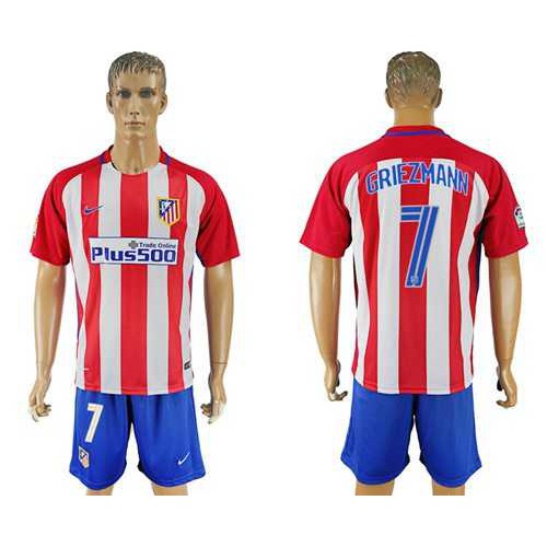 Atletico Madrid #7 Griezmann Home Soccer Club Jersey