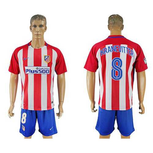 Atletico Madrid #8 Kranevitter Home Soccer Club Jersey