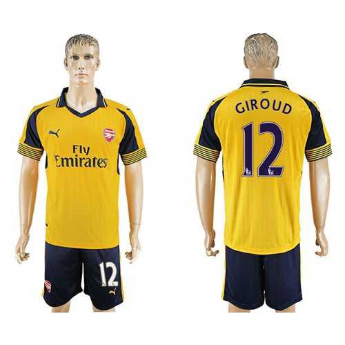 Arsenal #12 Giroud Away Soccer Club Jersey