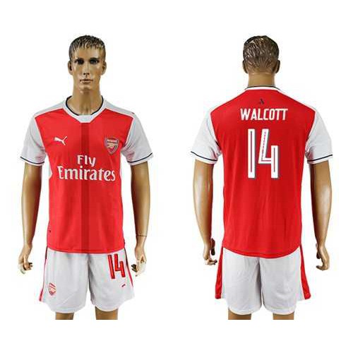 Arsenal #14 Walcott Champions League Home Soccer Club Jersey