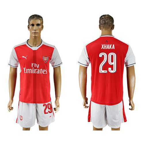 Arsenal #29 Xhaka Champions League Home Soccer Club Jersey