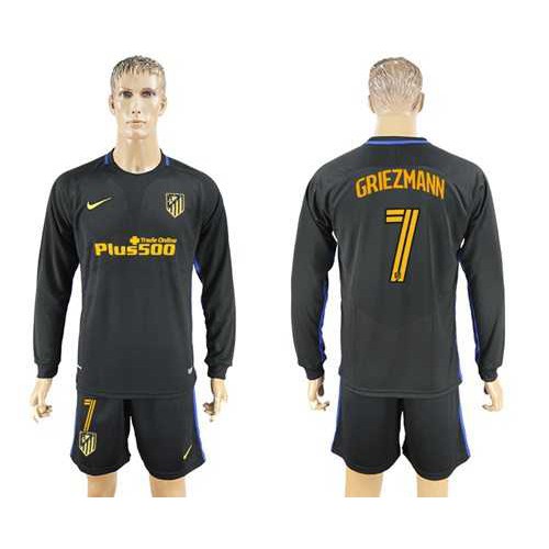 Atletico Madrid #7 Griezmann Away Long Sleeves Soccer Club Jersey