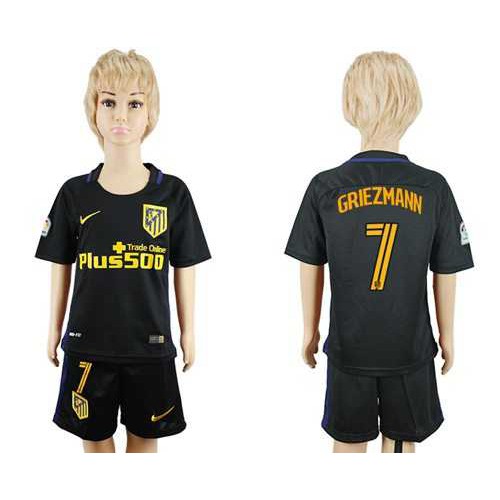 Atletico Madrid #7 Griezmann Away Kid Soccer Club Jersey