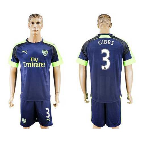 Arsenal #3 Gibbs Sec Away Soccer Club Jersey