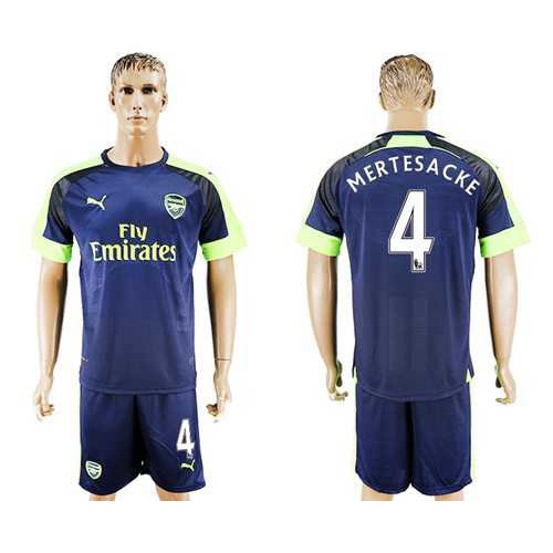 Arsenal #4 Mertesacker Sec Away Soccer Club Jersey
