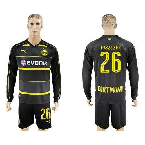 Dortmund #26 Piszczek Away Long Sleeves Soccer Club Jersey