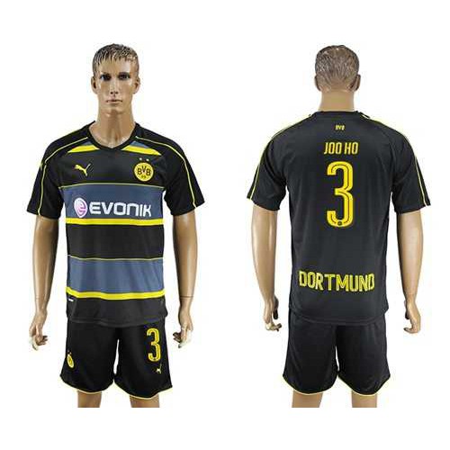 Dortmund #3 Joo Ho Away Soccer Club Jersey