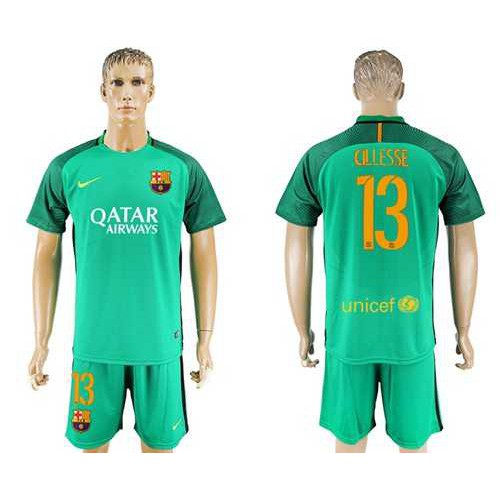 Barcelona #13 Cillesse Green Goalkeeper Soccer Club Jersey