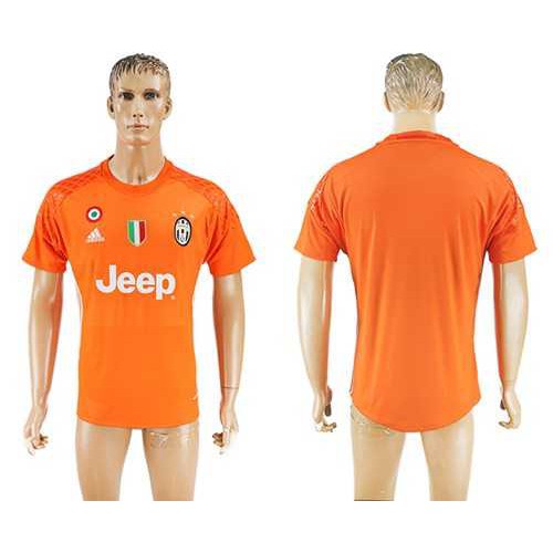 Juventus Blank Orange Goalkeeper Soccer Club Jersey