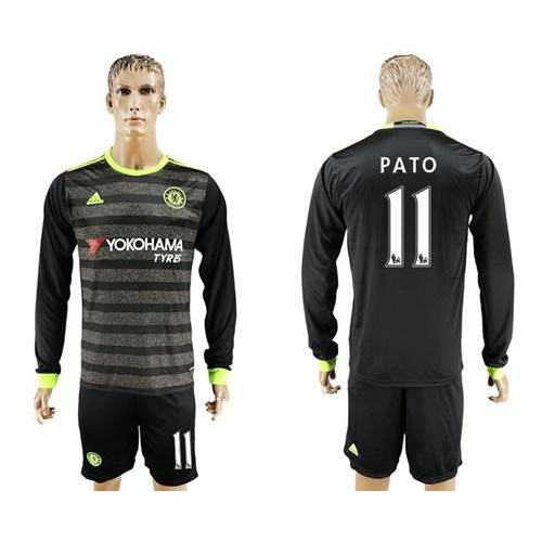 Chelsea #11 Pato Sec Away Long Sleeves Soccer Club Jersey