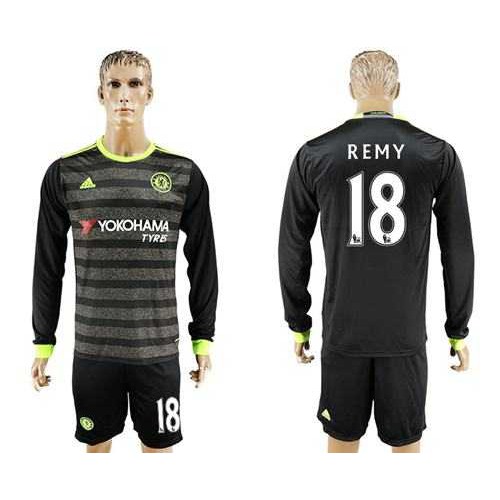 Chelsea #18 Remy Sec Away Long Sleeves Soccer Club Jersey