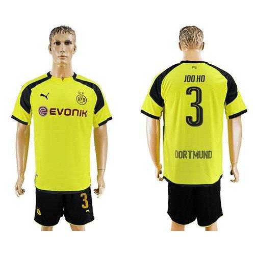 Dortmund #3 Joo Ho European Away Soccer Club Jersey