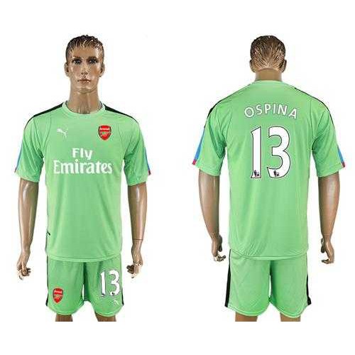 Arsenal #13 Ospina Green Goalkeeper Soccer Club Jersey