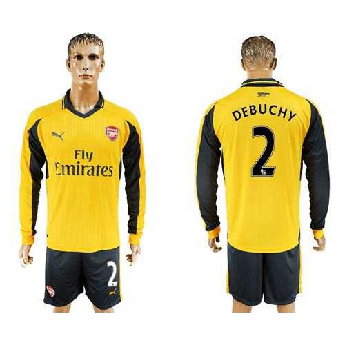 Arsenal #2 Debuchy Away Long Sleeves Soccer Club Jersey