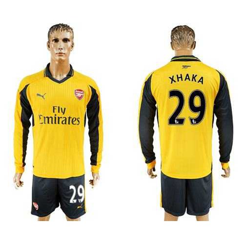 Arsenal #29 Xhaka Away Long Sleeves Soccer Club Jersey