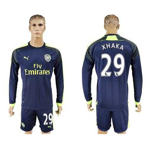 Arsenal #29 Xhaka Sec Away Long Sleeves Soccer Club Jersey