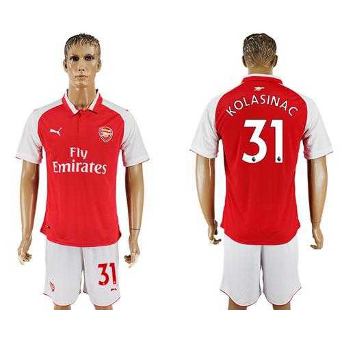 Arsenal #31 Kolasinac Home Soccer Club Jersey