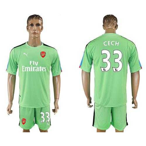 Arsenal #33 Cech Green Goalkeeper Soccer Club Jersey