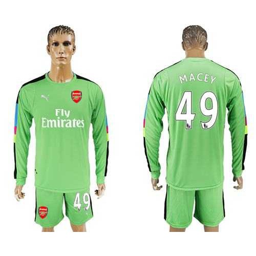 Arsenal #49 Macey Green Goalkeeper Long Sleeves Soccer Club Jersey