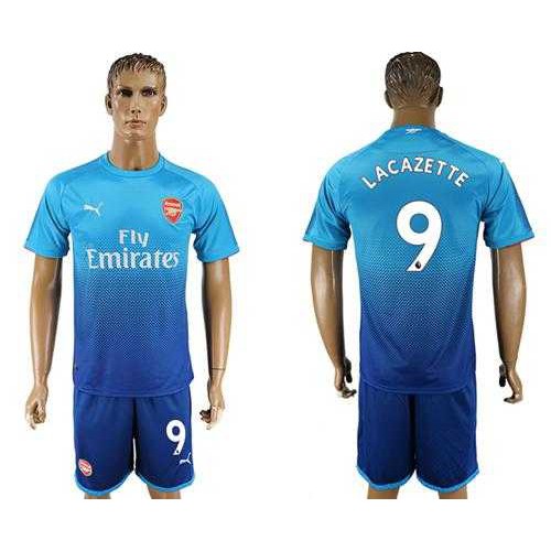 Arsenal #9 Lacazette Away Soccer Club Jersey