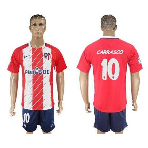 Atletico Madrid #10 Carrasco Home Soccer Club Jersey