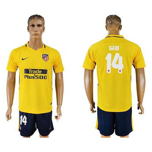 Atletico Madrid #14 Gabi Away Soccer Club Jersey