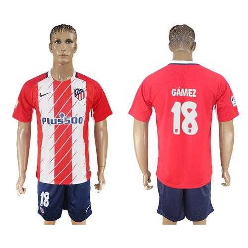 Atletico Madrid #18 Gamez Home Soccer Club Jersey