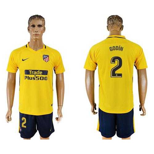 Atletico Madrid #2 Godin Away Soccer Club Jersey