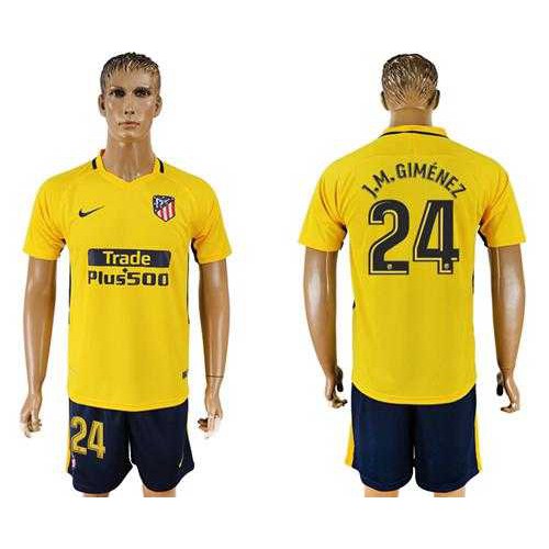 Atletico Madrid #24 J.M.Gimenez Away Soccer Club Jersey