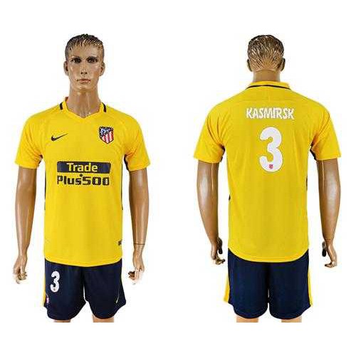 Atletico Madrid #3 Kasmirsk Away Soccer Club Jersey