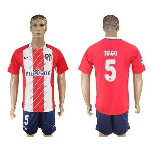 Atletico Madrid #5 Tiago Home Soccer Club Jersey