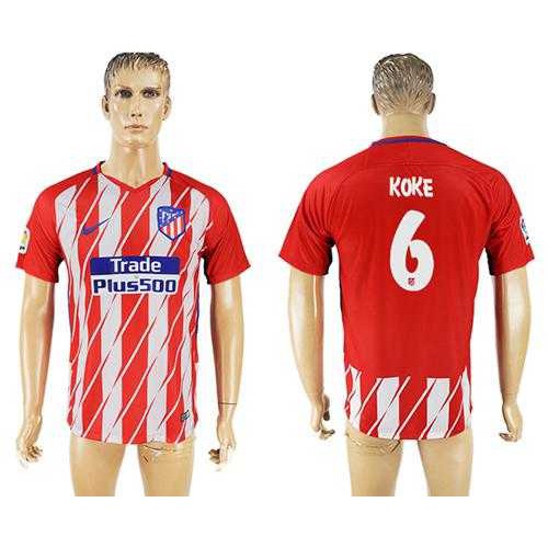 Atletico Madrid #6 Koke Home Soccer Club Jersey
