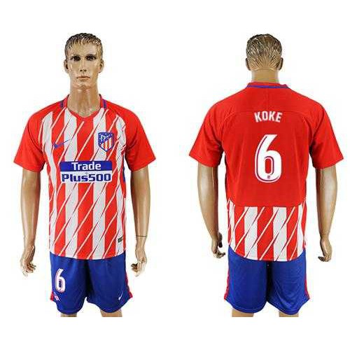 Atletico Madrid #6 Koke Home Soccer Club Jersey