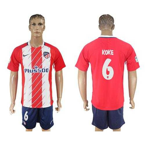 Atletico Madrid #6 Koke Home Soccer Club Jersey