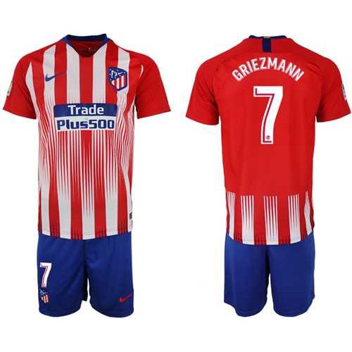 Atletico Madrid #7 Griezmann Home Soccer Club Jersey