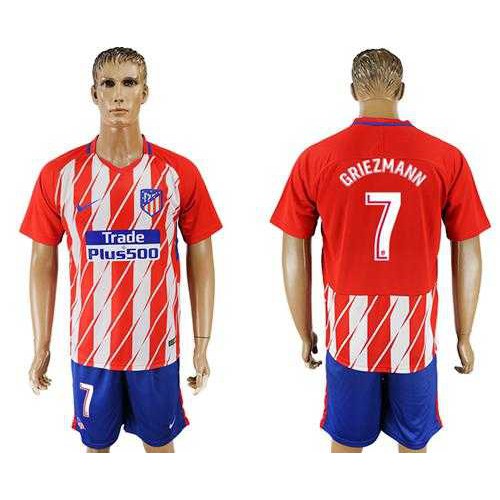 Atletico Madrid #7 Griezmann Home Soccer Club Jersey